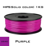 HIPS 1.75 Purple Nipseyteko filament pour impression 3D, consommable d'imprimante en plastique, couleur unie, haute qualité, 1.75mm diamètre, poids bobine 1kg