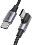 Ugreen 90° vinklet USB-C til USB-C kabel 100W - 2 meter