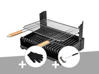 Barbecue charbon - Grilloir à poser Somagic + Gant de protection + Brosse En T