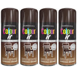 4x COLOUR IT Espresso Brown Spray Paint Gloss Metal Plastic Wood 400ml