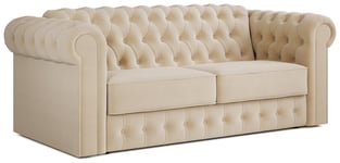 Jay-Be Chesterfield Fabric 3 Seater Sofa Bed - Cream
