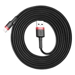 Baseus Lightning Kabel Cafule 2 Meter Svart/Röd