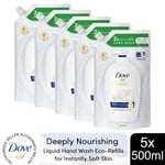 Dove Moisturising Liquid Hand Wash Eco-Refill for Instantly Soft Skin 500ml, 5pk