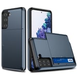 Skal med Korthållare för Samsung Galaxy S21 Plus - Blå