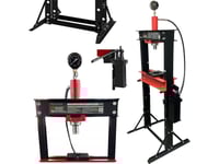 Rockforce Hydraulisk Verkstadspress 20T Med Tryckmätare Och Dubbelpump