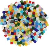 Belle Vous Mixed Colour Stained Glass Mosaic Tiles (700 Pieces / 500g) - 1 x 1cm