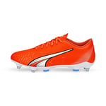 PUMA Men's Play MXSG Soccer Shoe, Ultra Orange White-Blue Glimmer, 13 UK