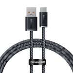 Baseus Dynamic Series 100W USB-A til USB-C Kabel - 1m - Svart