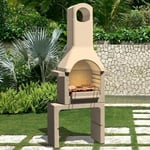 Vidaxl - Support de barbecue au charbon de bois Béton avec cheminée Beige