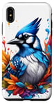Coque pour iPhone XS Max Écran anti-éclaboussures coloré Blue Jay Portrait