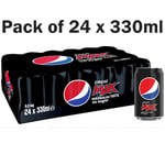 Pepsi Max No Sugar Sparkling Soft Drink Cola Great Taste Cans Seal Pack 24x330ml