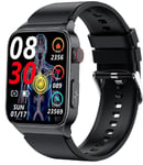 Ny E500 blodsukker Smart Watch mænd EKG Monitor Blodtryk kropstemperatur Smartwatch IP68 Vandtæt fitness tracker sort