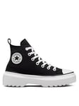 Converse Junior Girls Lugged Lift Canvas Hi Top Trainers - Black