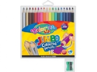 Färgpennor Colorino Kids Jumbo 18 färger med vässare, stora, runda