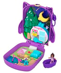 Polly Pocket Pocket World Owlnite Campsite Compact with Fun Reveals, Micro Polly and Shani Dolls, Boat and Sticker Sheet; For Ages 4 and Up, GKJ47