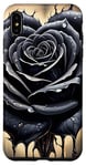 Coque pour iPhone XS Max Rose Kawaii Noir Fleur Sauvage Jaune Motif