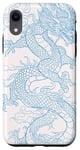 Coque pour iPhone XR Blue And White Asian Dragon Minimalist Phone Cover Pattern