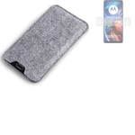 Felt case sleeve for Motorola Moto E32 grey protection pouch