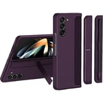 Fodral för Samsung Galaxy Z Fold 5 med S Pen, utbytbart S Pen-hållare och stativstöd Trådlös laddningsfodral för Samsung Z Fold 5 deeppurple