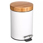 Pedalhink, Bambu / Metall, 3 L - Vit Vit