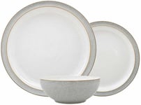 Denby - Elements Light Grey Dinner Set for 4 - 12 Piece Ceramic Tableware Set - 