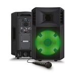 ION Audio Power Glow – Enceinte Bluetooth 300 watts avec micro karaoké, lumières, mixeur multicanaux et batterie rechargeable
