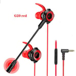 G20 red G20-Écouteurs de jeu 3.5mm pour Pubg PS4 CSGO, casque de jeu 7.1 avec micro, contrôle du volume, universel, PC Gamer, sauna, téléphone G6/9 ""Nipseyteko