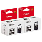 2x Genuine Canon PG560 Black Ink Cartridges For Canon PIXMA TS5350a Printer