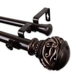 Rod Desyne Double Curtain Rod, Bronze, 28-48"