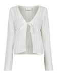 Bates Crochet Knit Cardigan - White