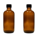 mikken Lot de 2 flacons en verre médecine 100 ml sans bisphénol A avec étiquettes