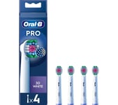 ORAL B 3D White Replacement Toothbrush Head - Pack of 4, White