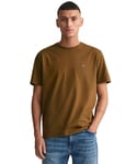 Gant Mens T-Shirts - Brown Cotton - Size Large
