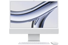 iMac Apple iMac 24" ecran retina 4,5K 256Go SSD 8Go RAM Puce M3 CPU 8 coeurs GPU 10 coeurs Argent Nouveau