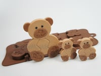 4+1 Teddy Bear Silicone Chocolate Lolly Mould Kids Top Craft Cake Topper Wax