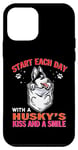 Coque pour iPhone 12 mini Start Each Day With A Siberian Husky Dog Kiss Smile Puppy
