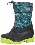 CMP Kids SNEEWY Snowboots Chaussures de Marche, Bleu-Vert Lime (Deep Lake-Acido), 33 EU