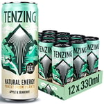 TENZING Natural Energy Drink, Plant Based, Vegan, & Gluten Free, BCAA, Apple & Seaberry, 330ml (Pack of 12)