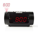 Bedside Projector Digital Clock Radio 0.9" LED Dual Alarm 20 Preset Sleep Snooze