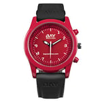 Bay watches – Montre pour Homme et Femme Rouge et Noir de Bracelet analogique San Francisco vs Hudson