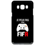 Coque Pour Smartphone - Je Peux Pas J Ai Fifa Fond Noir Xbox - Compatible Avec Samsung Galaxy J7 (2016) - Plastique - Bord Noir