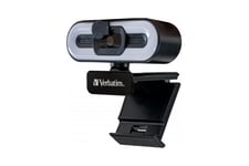 Verbatim AWC-02 - Webcam - farve - 2560 x 1440 - 1080p, 2K - audio - USB 2.0