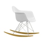 Vitra Eames Plastic Armchair RE RAR gungstol 85 cotton white-chrome-golden maple