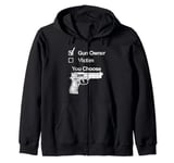 GUN OWNER OR VICTIM: DECIDE Proud Pro 2A Gun Owners Zip Hoodie