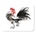 Mousepad Computer Notepad Office Chinese Ink Painting Rooster on for Calendar Placard Symbol Home School Game Player Computer Worker Inch