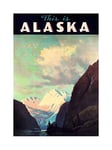 Wee Blue Coo Travel Tourism Alaska State Mountain Snow Ice Arctic USA Wall Art Print