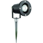 Searchlight Outdoor - 1 lumière extérieure en aluminium à piquet noir IP44, GU10