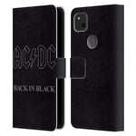 Head Case Designs Officially Licensed AC/DC ACDC Back In Black Outline Logo Leather Book Wallet Case Cover Compatible With Google Pixel 4a
