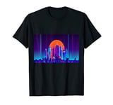 Retro Cyberpunk Digital City Road Scene 80's T Shirt T-Shirt