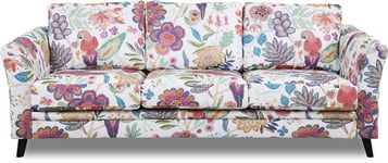 Skånska Möbelhuset Ekerö 3-sits soffa i blommigt tyg - Eden Parrot White/Purple